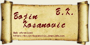 Bojin Kosanović vizit kartica
